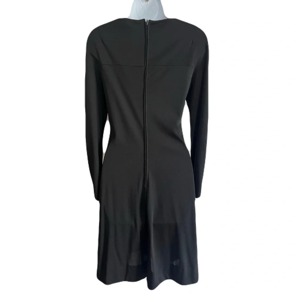Vintage Mort Schrader Black Long Sleeve, Crystal Buttons Dress, Size 8